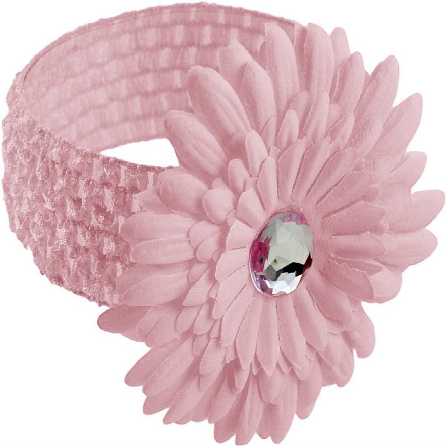 Baby Girls Baby Pink Flower With Sequin Centre Headband 0-12 Months