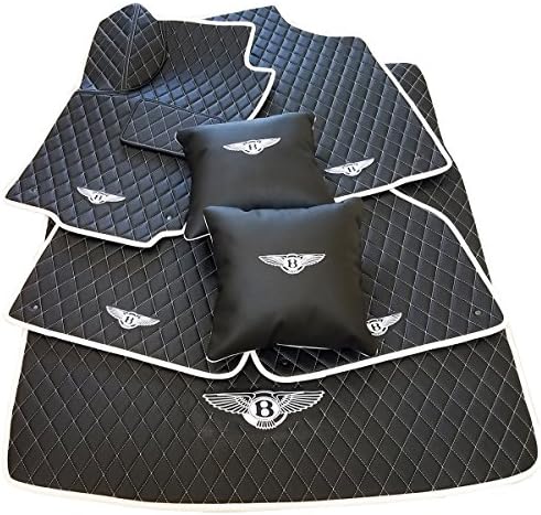 2014 - 2017 Bentley Flying Spur Eco Leather Diamond Stitch Floor Mats + Matching Pillows & Trunk Mat 7PC