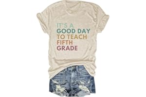ENVIARBRILLO It's A Good Day to Teach Fifth Grade T-Shirt for Women Teacher Appreciation Shirt Teacher Gift Shirt Summer Tops