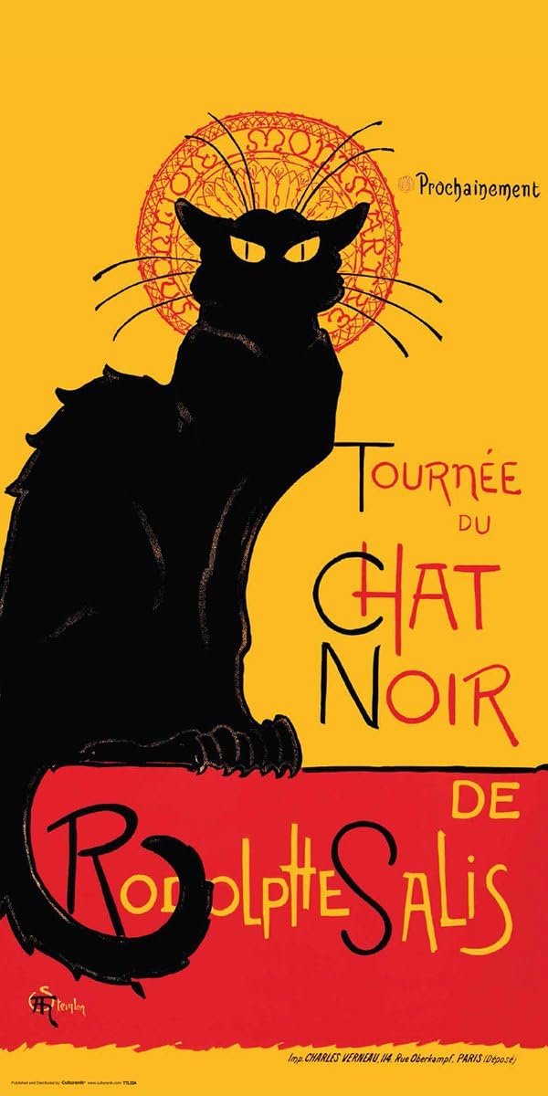 Culturenik Theophile Steinlen Chat Noir (The Black Cat Cabaret) Vintage Advertising Art Print (Unframed 12x24 Poster)