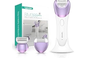 VOYOR Epilator for Women, Cordless Epilators Hair Removal for Women, 3 in 1 Hair Removal Device for Leg Arm Face with 30 Tweezers, Rechargeable Wet & Dry Electric Lady Shaver & Trimmer BM300 (Purple)