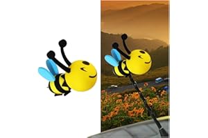 KITUREK Happy Bee Car Antenna Topper, Cute Bee Automotive Antenna Ball, Easy to Find Car in The Parking Lot, Universal Car Exterior Accessories for Vehicle Truck SUV (Bee)