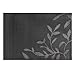 Vinyl Black Place Mats Heat Resistant with Leaf Design for Dining Table Kitchen Non-Slip Washable PVC Set of 6