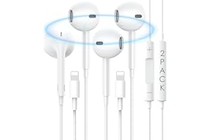 KE MOXIEY 2 Pack for iPhone Headphones Wired Earbuds/Earphones Nosie Reduction Built-in Microphone & Volume Control Headsets Compatible with iPhone 14 Pro Max/14 Pro/14/13/12/11/XR/XS/X Support All iOS System