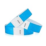 500 WristCo Neon Blue Tyvek Wristbands for Events
