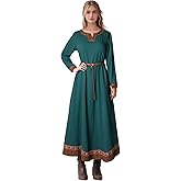Teyujosem Women's Medieval Viking Dress Renaissance Peasant Linen Underdress