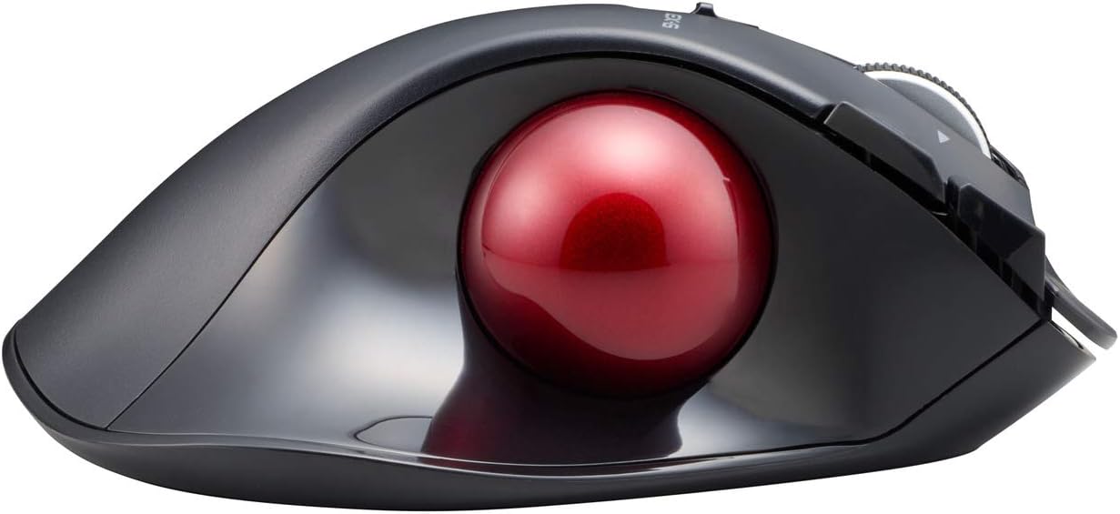 Elecom EX-G Left-Handed Trackball Mouse, 2.4GHz Wireless, Thumb Control, 6-Button Function, Ergonomic Design, Red Ball - Image 5