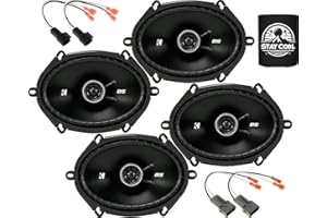 KICKER Speakers 6X8 inch for Ford F-250/F-350/F-450/F-550 1999-2004 Upgrade Kit - 4 Pack of DS Series with Harness, Coaxial Car Audio Front and Rear Door Speaker DSC680, 43DSC6804