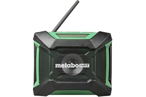 Metabo HPT 18V MultiVolt Cordless Bluetooth Radio, Powerful Sound with 15 Level Equalizer, 18 Hour Runtime, Compact and Lightweight, Bluetooth Connection, Tool Body Only, UR18DAQ4