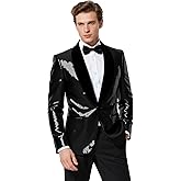 Men's Sequins Suit Shiny Jacket Sparkly Blazer Glitter Clothes Party Tuxedo Prom Festival Costume
