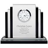 Executive Gift Shoppe | Personalized Step Design Premier Crystal Clock with Custom Engraving