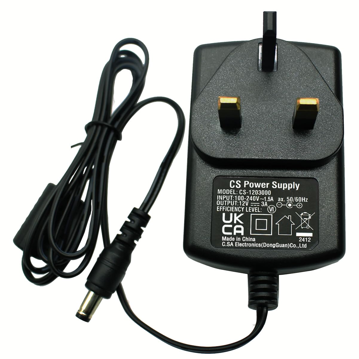 Security-01 AC to DC 12V 3A Power Adapter Supply, Plug UK 5.5mm x 2.1mm, for CCTV Cameras DVR NVR