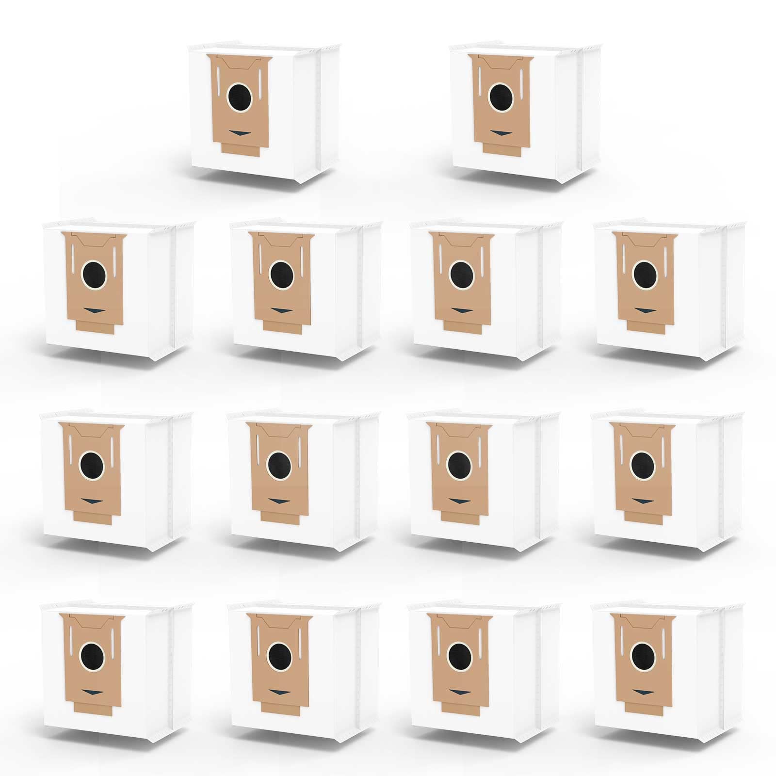 View 1 of 14 Pack T8 bags Compatible with Ecovacs Deebot Ozmo T8/T8+ T8 AIVI, N8 Pro Plus/N8 Pro, DX93, DDX96 Vacuum Cleaner, Fit Yeedi Vac Station 2.5L Auto-Empty Station Garbage Collection.
