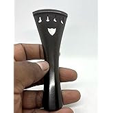 Musical String Violin Tailpiece Ebony Wood Round Style french model 4/4 with white shell safeguard Lilly Pack Of 1