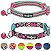 Blueberry Pet Geometric Cat Collar with Bells, 2 Pack, Breakaway Cat Collars, Adjustable for Boy & Girl Cats, Neck 9