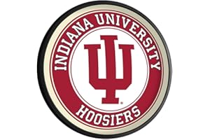 THE FAN-BRAND The Fan Brands NCAA Indiana Hoosiers: Round Slimline Lighted Wall Sign - Football, Basketball & Baseball Wall Decor - College Sports Décor for Home, Office, Game Room, Fan Cave & Garage - USA Made