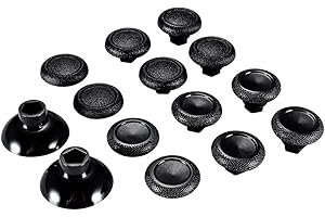 eXtremeRate Black Plastic Bottom Removable Thumbstick Joystick for PS5 for PS4 All Model Controller, Replacement Parts Adjustable Height Analog Thumb Stick for Xbox One S X Elite Controller
