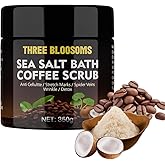 Coffee Scrub Body Exfoliator, 350g Anti Cellulite, Anti aging, Removes Dark Circles, Wrinkles, Gift for Women and Men, contains Coffe-Seeds, Sea Salt, Coconut Oil, Leaf Extracts (350g, Coffee Scrub)