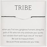 RareLove TRIBE Friend Group Friendship Bracelets for Women,Love My Tribe Bridesmaid Adjustable Silver Bar Strand Bracelets,Meaningful Gifts for Best Friends,Inspirational Motivational Jewelry