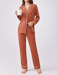 Ekouaer Womens Pajamas Set 2 Piece Button Down