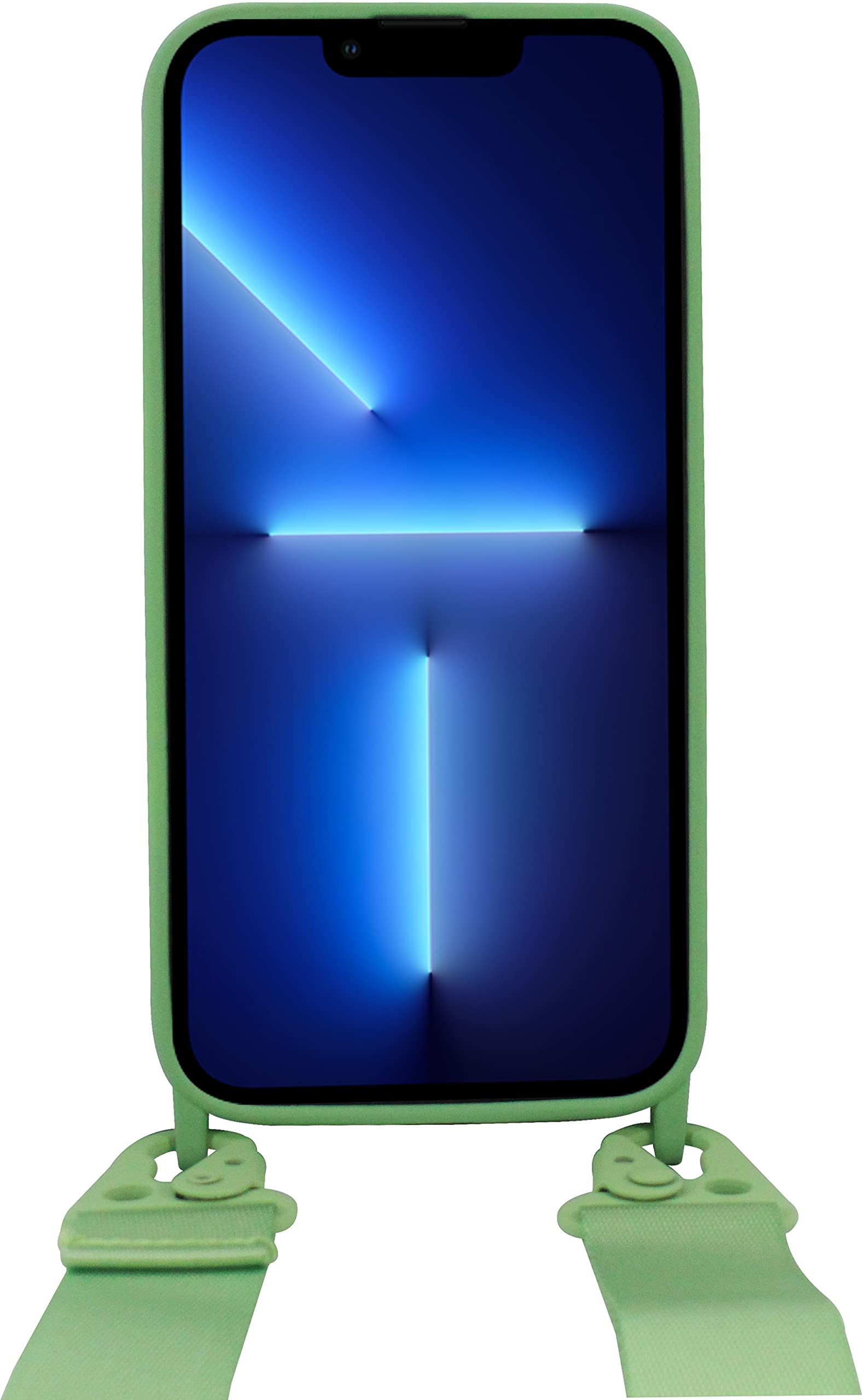 STILGUT Mobile Phone Lanyard Compatible with iPhone 13 Pro Max (6.7 inches), Mobile Phone Case with Removable Strap for iPhone 13 Pro Max, TPU Case for Hanging, Light Green