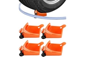 BYERNAUTO Car Hose Guide 4PCS, Hose Guide for Car Wash Detail, Tire Hose Roller Preventing Pressure Washer Hose from Stuck and Snagging Car Wash Tool for SUV Pickup Truck RV ATV Motorcycle (Orange)