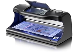 Aneken AL-18 Counterfeit Bill Detector with Dual LED UV Light, 4 Easy Tests of Security Strip, Watermark, Ink, Magnifying, Counterfeit Money Detector Machine, Money Checker of All Currency & Cards