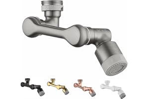 ROLYA 1080° Swivel Faucet Extender Bathroom Rotating Faucet Attachment CUPC Certification Aerator Kitchen Sink Aerator Extension with 2 Water Outlet Modes Brushed Nickel