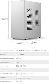 Bumdenuu A07 Mini ITX Case HTPC Chassis USB3.0 White Metal w/ Graphics Card view 4