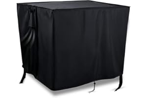 Onlyme Fire Pit Cover Square - 420D Waterproof Fire Pit Table Cover 33 x 33, Weather Resistant Firepit Covers Square for Patio Firepit Furniture