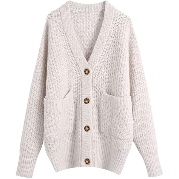 Woman Traf Cardigan Oversize Sweater Autumn Pockets Knitted