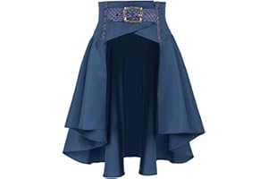 BLUKIDS Women's Renaissance Medieval Steampunk Costumes Victorian Retro Waist Belt Skirt Cosplay Gothic Pirate Ruffle Skirts