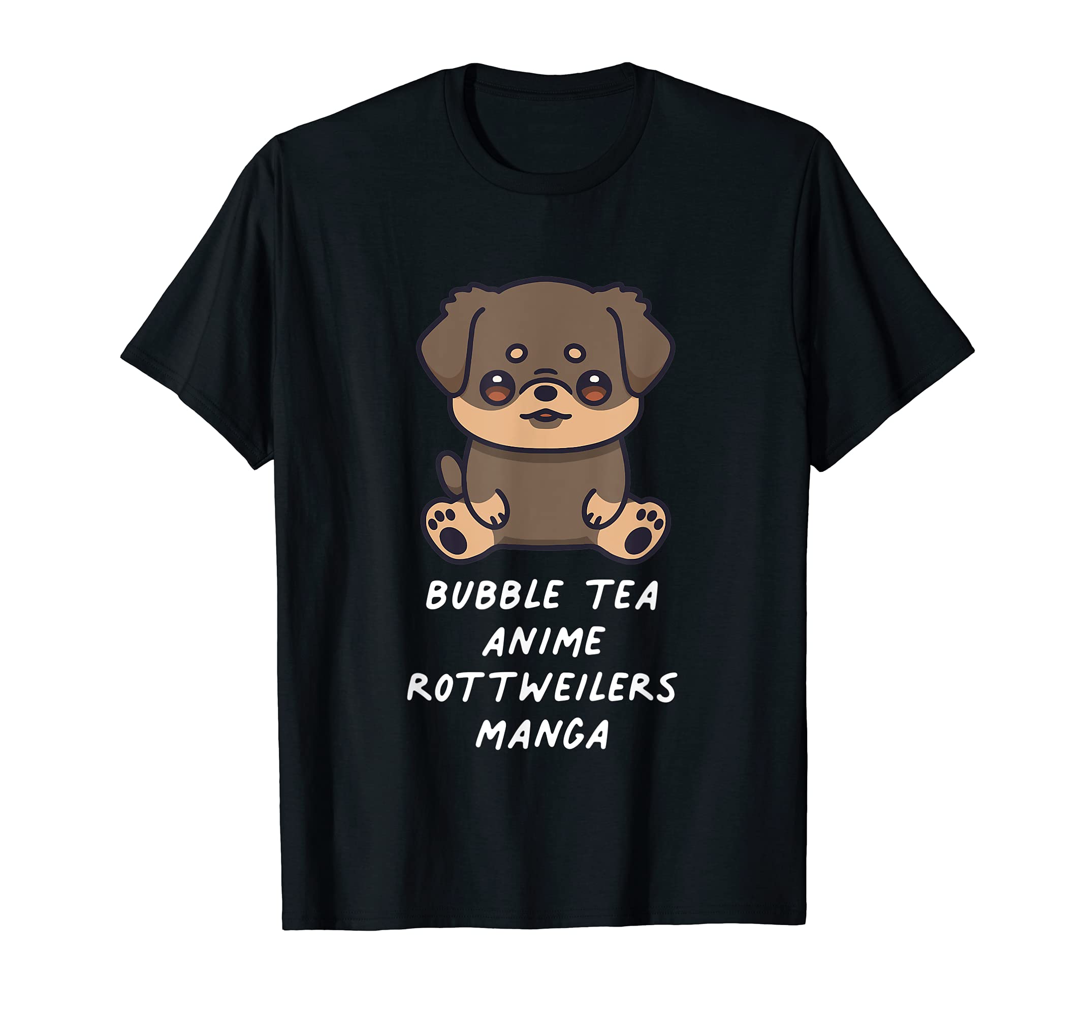 Bubble Tea Anime Rottweilers Manga Kawaii Dog Lover Japan T-Shirt