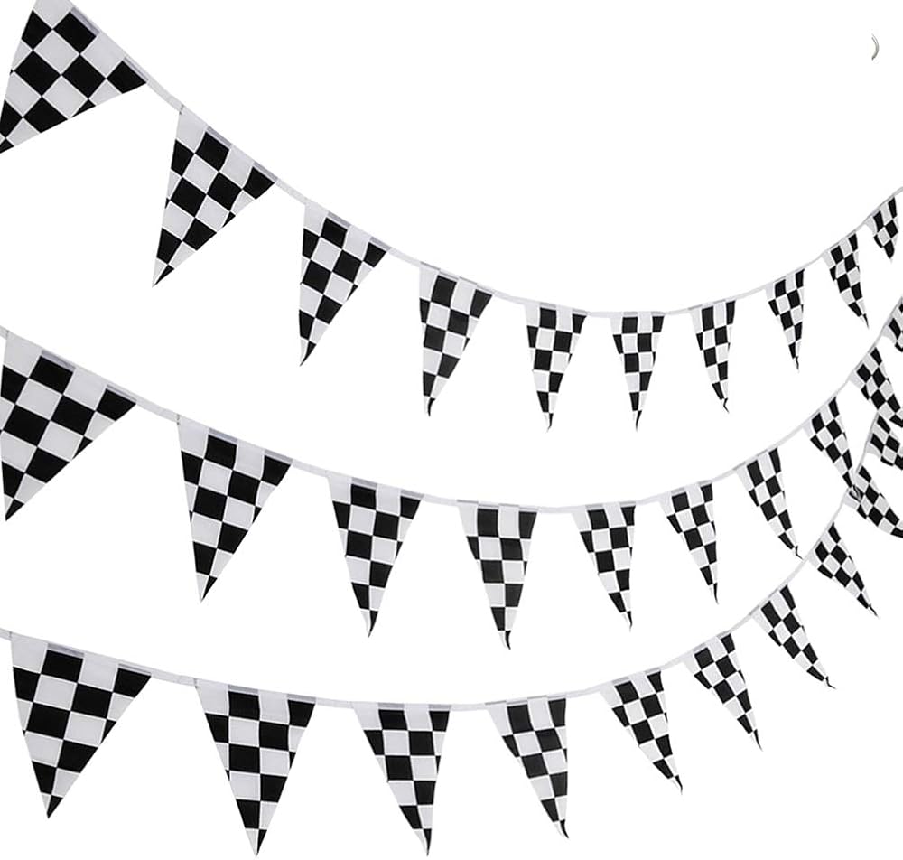Nuoshen 10 Meters Racing Flags Black White Checkered Flag Banner
