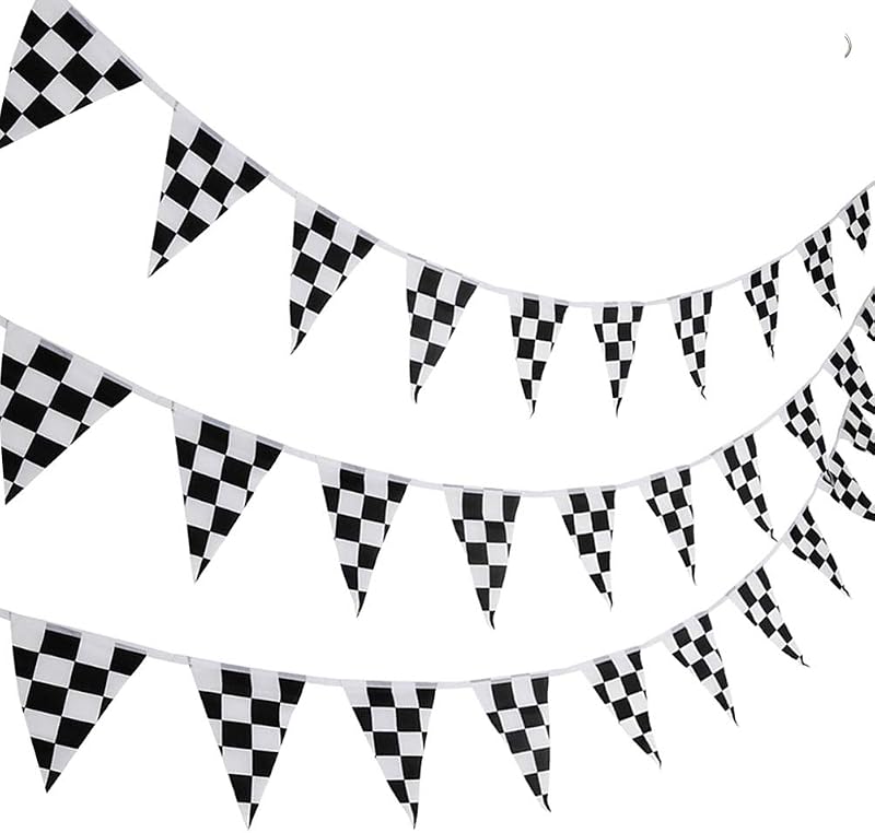 Nuoshen 10 Meters Racing Flags Black White Checkered Flag Banner