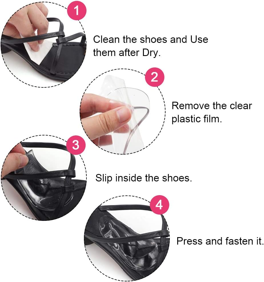 Dr. Foot Plantar Fasciitis Arch Support Shoe Insoles 5 Pairs, Thicken Gel Arch Pads for Flat Feet - Self-Adhesive Arch Cushions Inserts for Men and Women (Clear*2+Black+Beige+Blue): Health & Personal Care