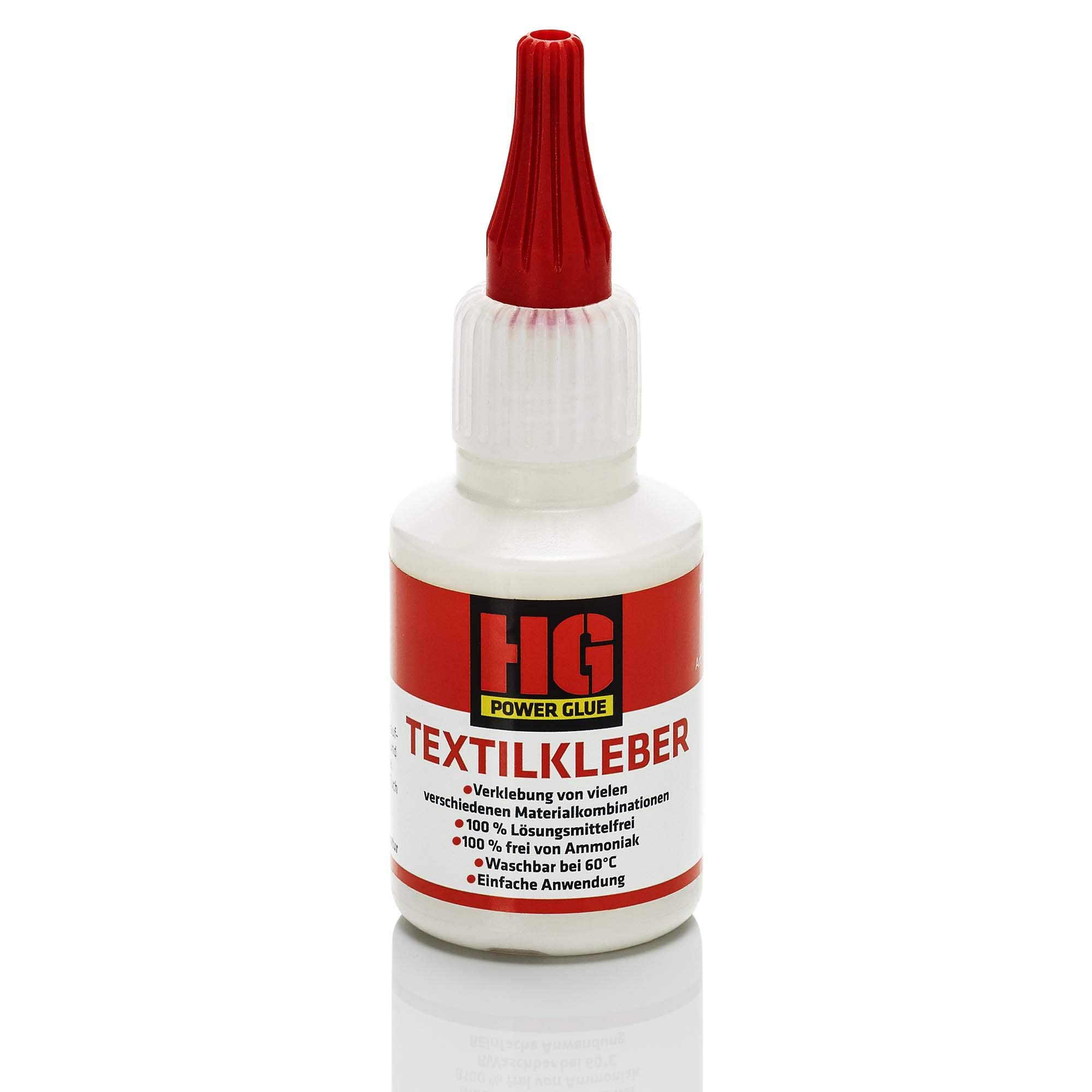 HG Textile Adhesive Ammonia , Solvent , Odourless, Waterproof, Machine Safe, Transparent, Elastic Adhesive for Fabrics, Leather, Jeans, Trousers, Shoes, Wool, Patch-It (1 x 50 ml)