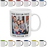 WebCraftMuse Personalized Coffee Mug with Photo, Logo or Text - Customized Gift Idea for Men & Women, Mom, Dad, Friends - Christmas Birthday Valentines Gifts, Party Favors Tea Cup - White