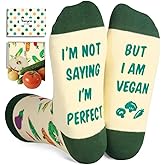 HAPPYPOP Funny Vegan Gifts Ideas - Vegetarian Gifts Men, Vegan Socks Vegetable Socks for Her