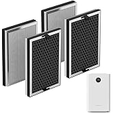 4-Pack JF260 Replacement Filter for Jafända JF260 JF260S air purifier, H13 True HEPA (MERV17) & Activated Carbon, 3-Stage Filtration for Smoke, Pet Hair & Odors, Part #JF260-RF for Jafanda