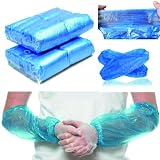 HOT BARGAINS 100 x Disposable Arm Sleeves Covers Blue Plastic Over sleeves view 6