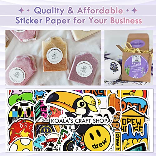 Koala Printable Vinyl Sticker Paper for Inkjet Printer 16 Sheets