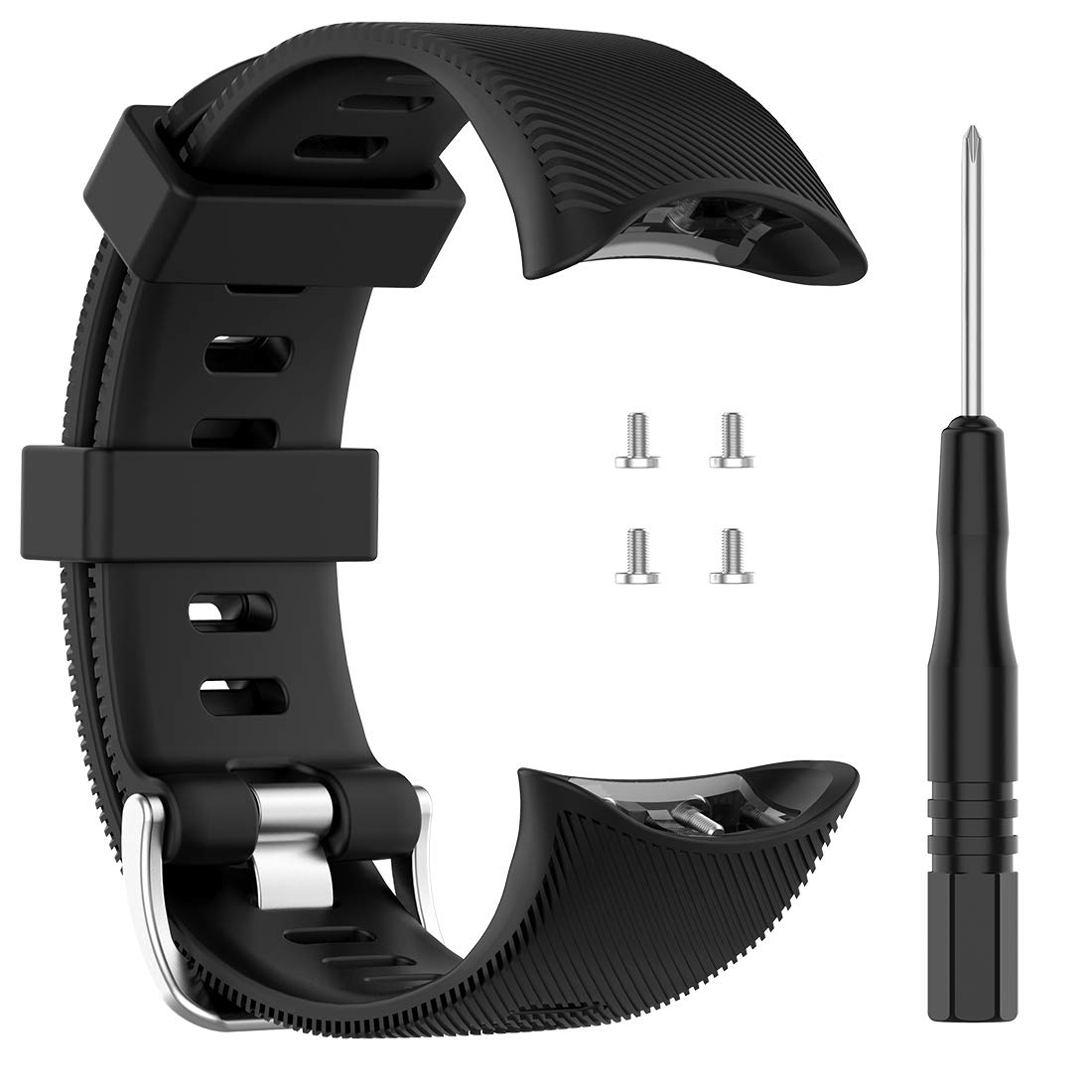 AWADUO Compatible For Garmin Forerunner 45S Replacement Band, Replacement Silicone Wrist Band Strap For Garmin Forerunner 45S/ 45, Soft And Durable(Silicone Black)