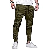 HOTake Men's Joggers Casual Lightweight Elastic Waist Drawstring Hiking Chino Pants Men