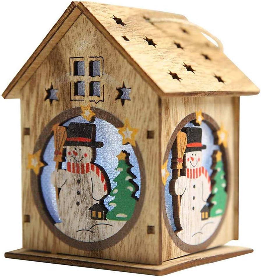 Naugust Christmas Chalet Light Ornaments Xmas LED Light Chalet Hotel Bar Christmas Tree Party Decoration