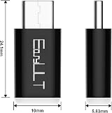 EasyULT 4 Pack Micro USB to USB-C Adapter (Male USB-C to Micro USB Female) Black view 2