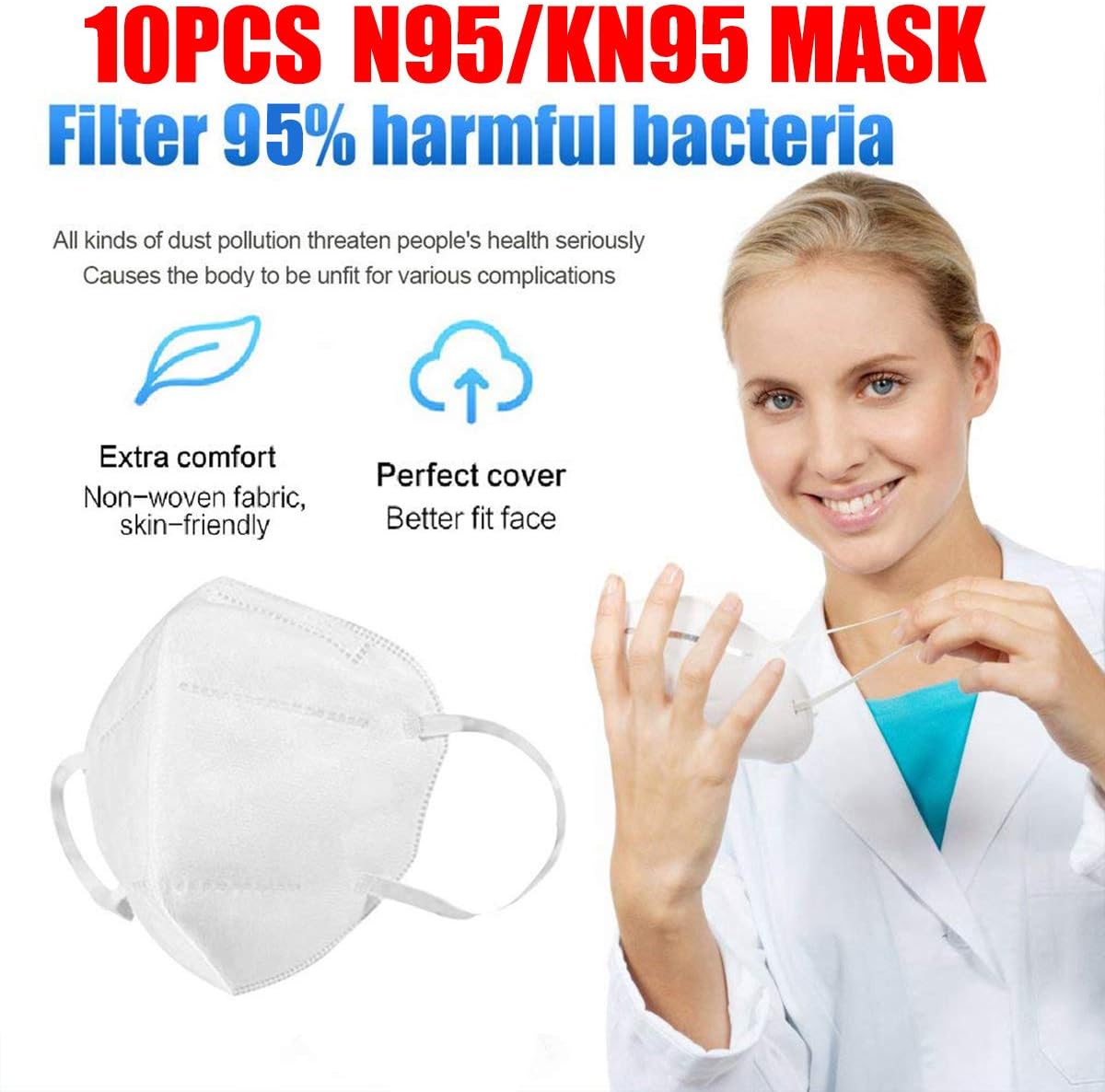 Particulate Respirator Mask Disposable Air Filter Respiratory (10PCS)