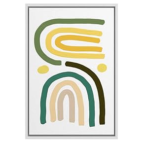 SIGNWIN Framed Canvas Wall Art Nordic Rainbow Canvas...