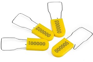 LeadSeals 100PCS Plastic Padlock Security Seals Metal Wire Padlocks Electric Meter Seal Disposable Anti-Tamper Lock Numbered 