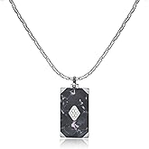 TRUFINE Men's Stainless Steel plate Tag Pendant Adjustable Chain Necklace Gift for Man Woman